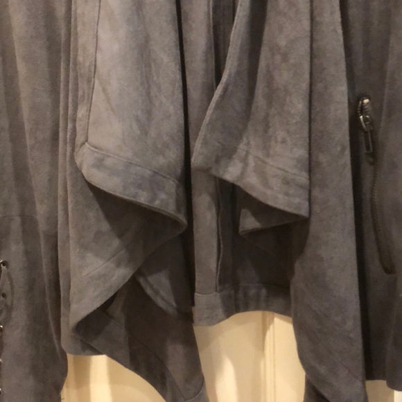 Jacket lightweight imitation gray suede - Picture 4 of 4